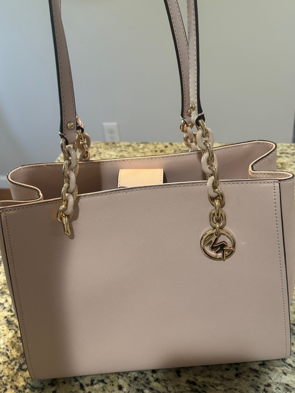 Michael Kors Blush Saffiano Leather Tote with Gold Hardware - Picture 2 of 5